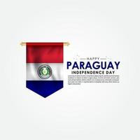 paraguay självständighetsdagen hälsning design fira vektor