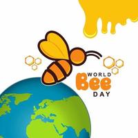 world bee day hälsning design fira vektor