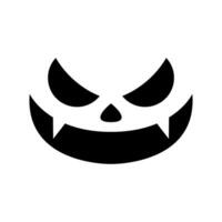 Halloween Gesicht Symbol Vektor. unheimlich Gesicht Illustration unterzeichnen. Kürbis Gesicht Symbol oder Logo. vektor