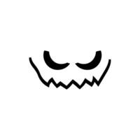 Halloween Gesicht Symbol Vektor. unheimlich Gesicht Illustration unterzeichnen. Kürbis Gesicht Symbol oder Logo. vektor