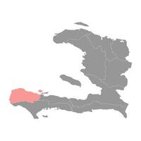 Grandanse Abteilung Karte, administrative Aufteilung von Haiti. Vektor Illustration.