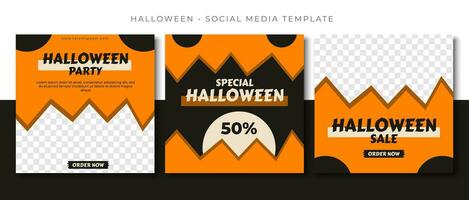 halloween mode försäljning, falla säsong social media posta mall design, händelse befordran vektor baner