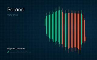 polen Karta är visad i en Diagram med barer och rader. japansk ljusstake Diagram serier vektor