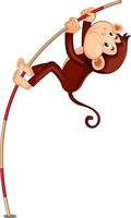 Stabhochsprung Affe Cartoon-Figur vektor
