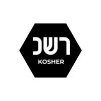 koscher zertifiziert Symbol. International Symbol von koscher Lebensmittel. Verpackung Konzept. vektor