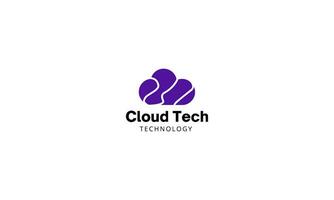 moln tech logotyp formgivningsmall vektor