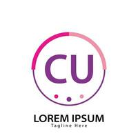 brev cu logotyp. c u. cu logotyp design vektor illustration för kreativ företag, företag, industri. proffs vektor