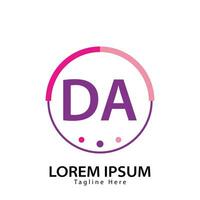 brev da logotyp. d a. da logotyp design vektor illustration för kreativ företag, företag, industri. proffs vektor