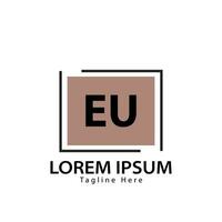 Brief EU Logo. e u. EU Logo Design Vektor Illustration zum kreativ Unternehmen, Geschäft, Industrie. Profi Vektor