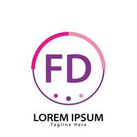 brev fd logotyp. f d. fd logotyp design vektor illustration för kreativ företag, företag, industri. proffs vektor