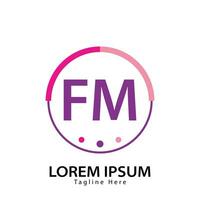 Brief fm Logo. f m. fm Logo Design Vektor Illustration zum kreativ Unternehmen, Geschäft, Industrie. Profi Vektor