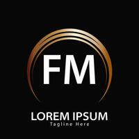 Brief fm Logo. f m. fm Logo Design Vektor Illustration zum kreativ Unternehmen, Geschäft, Industrie. Profi Vektor
