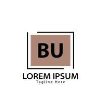 brev bu logotyp. b u. bu logotyp design vektor illustration för kreativ företag, företag, industri