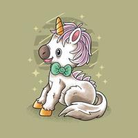 schöne kleine Einhorn Illustration Vektor Grunge-Stil