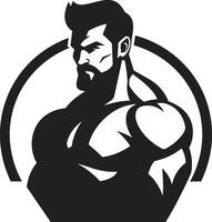 utbuktande biceps svartvit artisteri i muskulös monter skulpterad Framgång svart vektor hyllning till bodybuilding förträfflighet