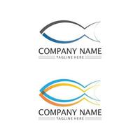 fisk logotyp mall vattenlevande djur ikon och logotyp design vektor