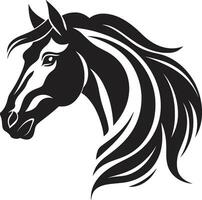 sanft Riese einfarbig Vektor Tribut zu Pferde- Schönheit Pferd Flüsterer Traum schwarz Vektor präsentieren Pferde- Anmut