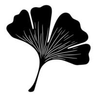 gingko blad silhuett. vektor illustration