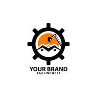 Zuhause Konstruktion Reparatur Logo Design Vektor