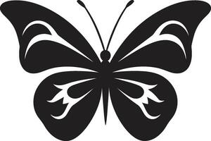 invecklad skönhet svart vektor fjäril ikon graciös vingar i svart en symbol av frihet