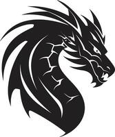 Flügel von Dunkelheit schwarz Vektor Darstellung von das brüllend Drachen Feuer und Wut monochromatisch Vektor von das mächtig Drachen