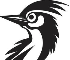 hackspett fågel logotyp design svart organisk svart hackspett fågel logotyp design naturlig vektor
