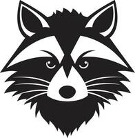vig svart tvättbjörn emblem djärv tvättbjörn silhuett logotyp vektor