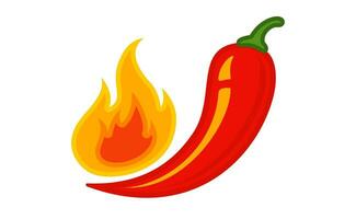 vektor emblem av röd chili peppar med brand. vektor emblem jalapeno eller chili peppar i flamma.