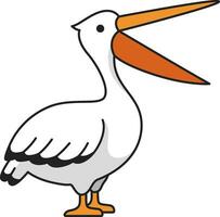 Pelikan Vogel Symbol Über Weiß Hintergrund. bunt Design. Vektor Illustration
