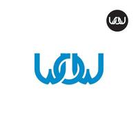 brev Wow monogram logotyp design vektor