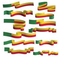 benin flagga band vektor element bunt uppsättning