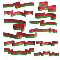Burkina Flagge Band Vektor einstellen