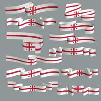 georgien flagga band vektor element bunt uppsättning