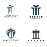 antike säulensäulen griechisches rom athen historisches gebäude logo