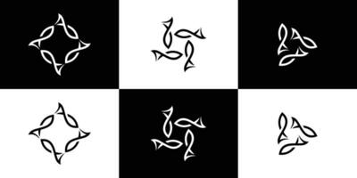 fisk element logotyp design tillverkad i ett abstrakt stil. vektor