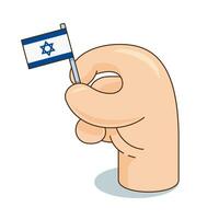 Hand speichern Israel Flagge gefüttert Stil Illustration Vektor Grafik.