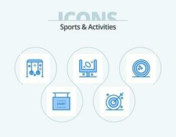 sporter och aktiviteter blå ikon packa 5 ikon design. mål. fält. skytte mål. amerikansk. sporter vektor