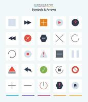 kreativ symboler pilar 25 platt ikon packa sådan som förbjuda. radera. spela. cirkel. bakåt vektor