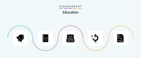 Bildung Glyphe 5 Symbol Pack einschließlich . Bildung. Schulranzen. Schule. Datei vektor