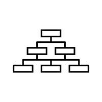 Schwarzes Symbol für Flussdiagrammlinie vektor