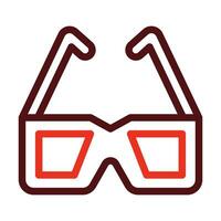 3 Sek Brille Vektor dick Linie zwei Farbe Symbole zum persönlich und kommerziell verwenden.