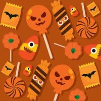 Halloween Süßigkeiten Muster Hintergrund Vektor Illustration
