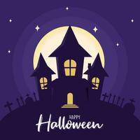 glücklich Halloween Poster Schloss von Terror Vektor Illustration