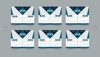 företags- skrivbord kalender design 2024. vektor