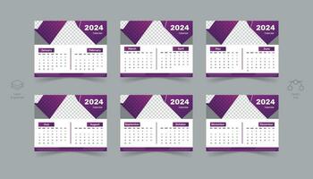 modern minimalistisch Kalender Design von 2024 vektor