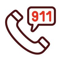 911 Anruf Vektor dick Linie zwei Farbe Symbole zum persönlich und kommerziell verwenden.