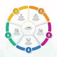 Infografik mit 5 Schritten, Prozess oder Optionen. vektor