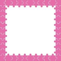 Puzzle Hintergrund, Banner, leer. Hintergrund mit Rosa Puzzle Rahmen trennen Stücke, Mosaik, Einzelheiten, Fliesen oder Teile. vektor