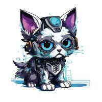 katt cyberpunk vektor