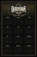 svart och guld vintage kalender vektor